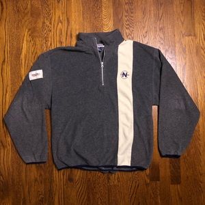 Nautica Competition Dark Grey Fuzzy Fleece 1/4 Zip